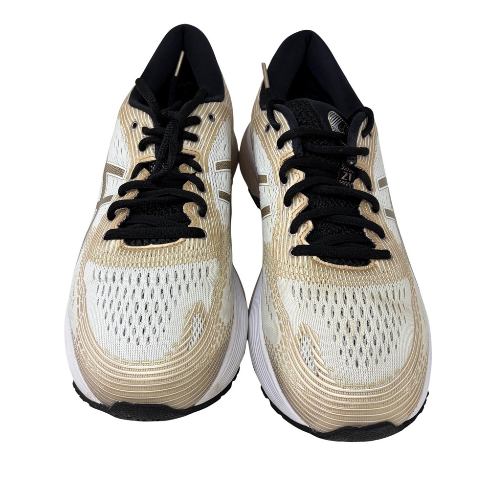 ASICS Gel-Nimbus 21 Running Shoes Womens 11 White Gold Excellent Sneakers